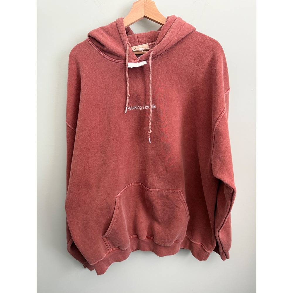 Sunday Market Primrose Hill London Walking Hoodie Terracotta Red Oversized M
